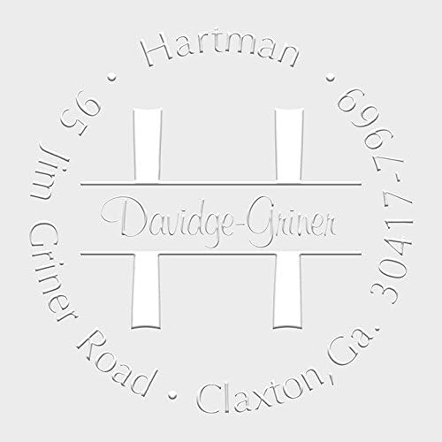 Custom Monogram Address Embosser - Personalized Round Seal with 50 Gold Seal Labels - Style EM026