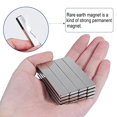 LOVIMAG Magnets with Adhesive Backing, Magnet Strips Heavy Duty, Flat Magnets for Whiteboard, Craft, Fridge, Office, Kitchen, Science - 60 x 10 x 3mm, Pack of 5
