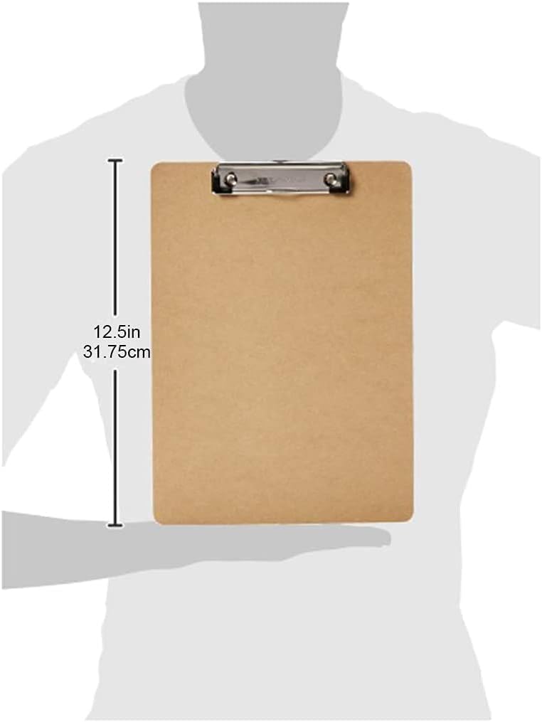 Amazon Basics Hardboard Office Clipboard,Letter Size, 9" x 12.5", 30-Pack, Brown