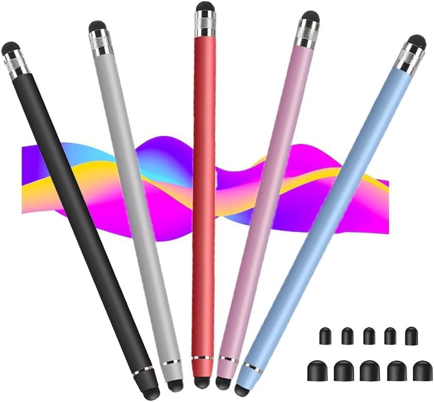 Stylus Pens for Touch Screens(5 Pack), 10 Replaceable Tips High Precision Capacitive Stylus Pen for iPad iPhone Android Tablets and All Universal Touch Screen Devices