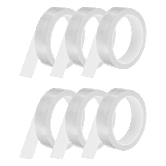 MECCANIXITY 6 Rolls Whiteboard Tape Graphic Chart Tape 25mm 54.7 Yard Art Tape Thin Self-Adhesive Pinstripe Tape Masking Tape for Gift Wrapping Craft Supplies, Clear