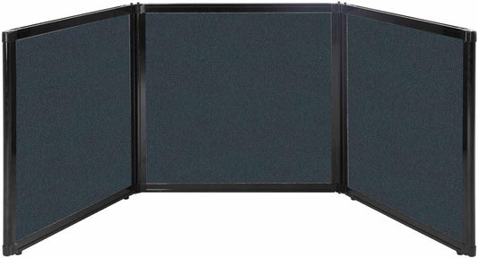 Versare Folding Tabletop Display | 3-Panel Partition | Lightweight Portable Workspace Divider | Blue Spruce 78" x 24"