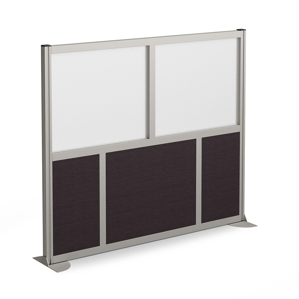 NBF Office Partition, Cubicle Wall Divider, Modern Room Separator, Free Standing Privacy Panel, 52" H x 60" W, Indoor, Espresso