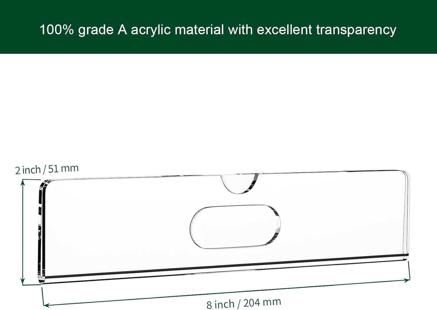 Nameplate for Doors with Adhesive Tapes - 20 Pack 2x8 Inch Clear Acrylic Office Door Name Plate Classroom Wall Name Plate Holder Horizontal Nameplate Holder Plastic Sign Frame