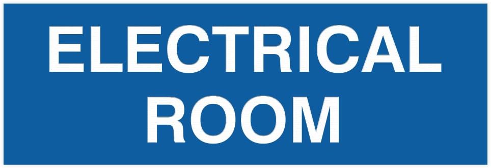 All Quality Basic Electrical Room Door/Wall Sign | Durable Construction | Building Safety - Blue - Medium (1 Pack)