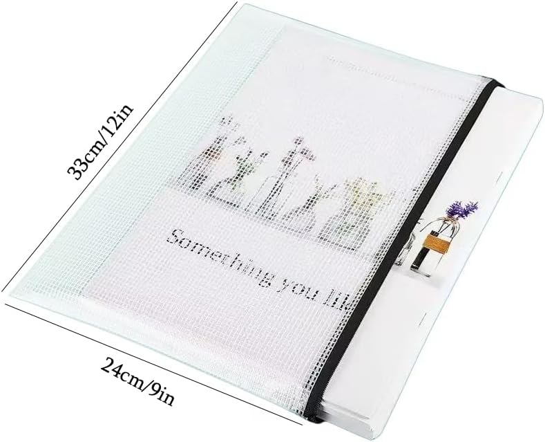 Mesh Pouch Bag,A4 Zipper Bag for Organizing Storage, Waterproof Zipper Pouch, 9" x 12"/24cm x 33cm, File Bag for School and Office Supplies (Black)