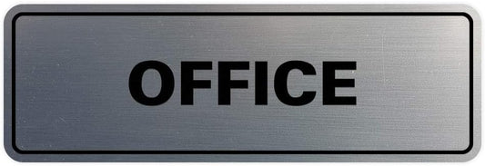 Signs ByLITA Standard Office Sign - Professional Business Signage - Easy to Install (Brushed Silver) - Large1 Pack