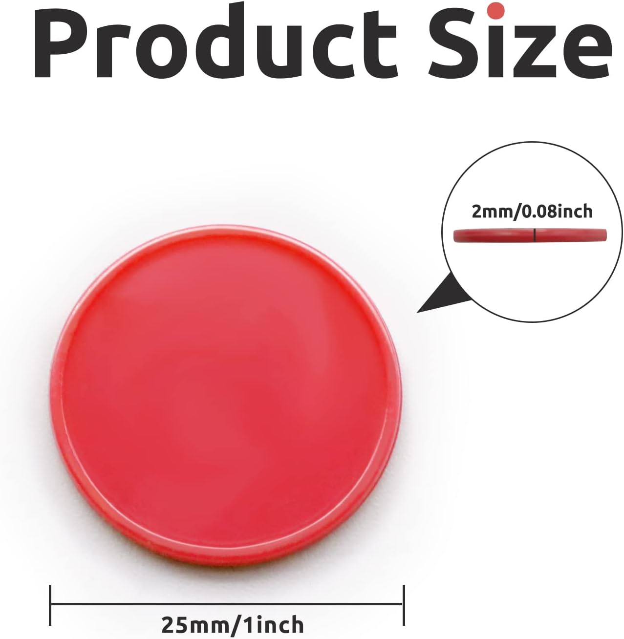 Set of 100 Opaque Plastic Learning Counters Mini Poker Chips Game Tokens with Storage Box (Red, 1 Inch)