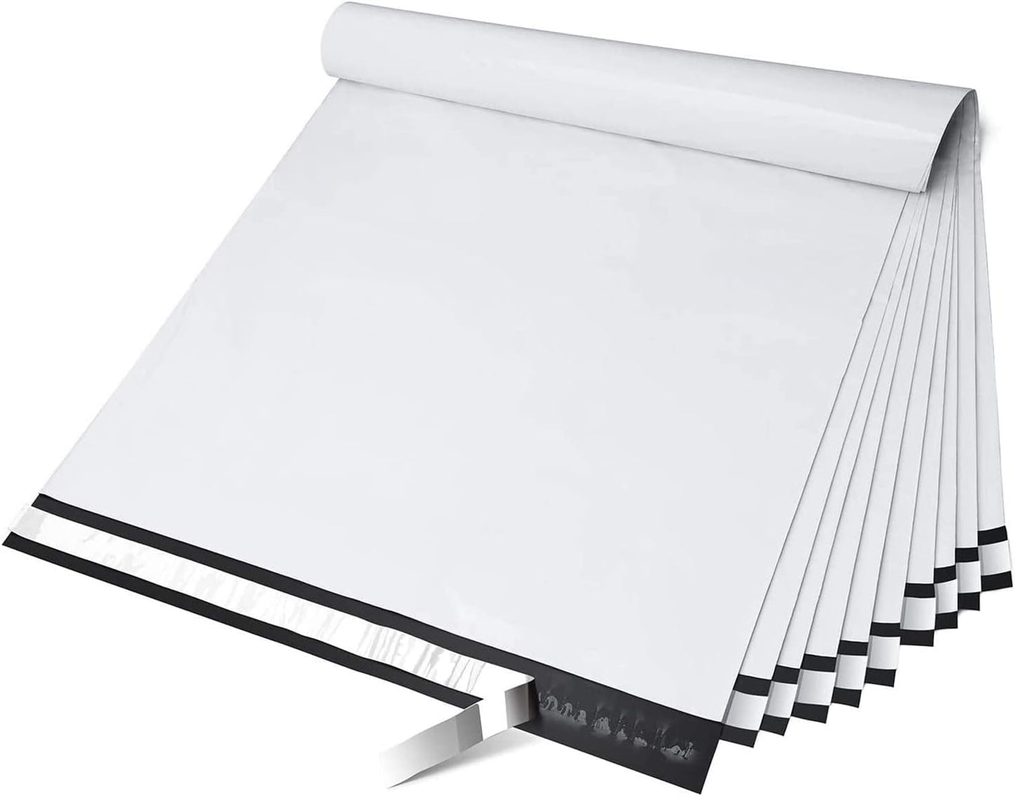 Fuxury Large Poly Mailers 24x24 Inch 100 Pcs, Waterproof Shipping Bags for Clothing, Strong Adhesive Shipping Envelopes for Small Business Suppliers, Self Seal Mailers Poly Bags Mailing Bags White