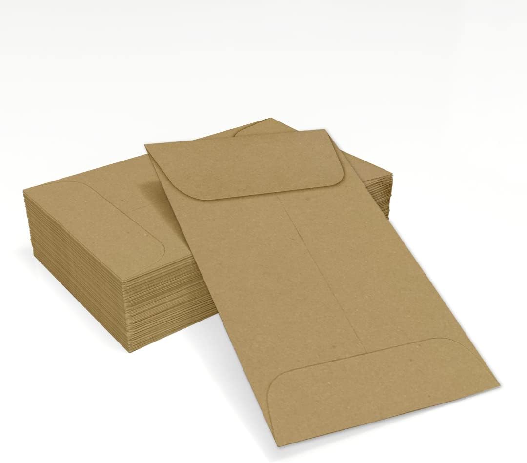 LUXPaper #1 Coin Envelopes | 2 1/4" x 3 1/2" | Grocery Bag Brown | 70lb. Text | 250 Qty