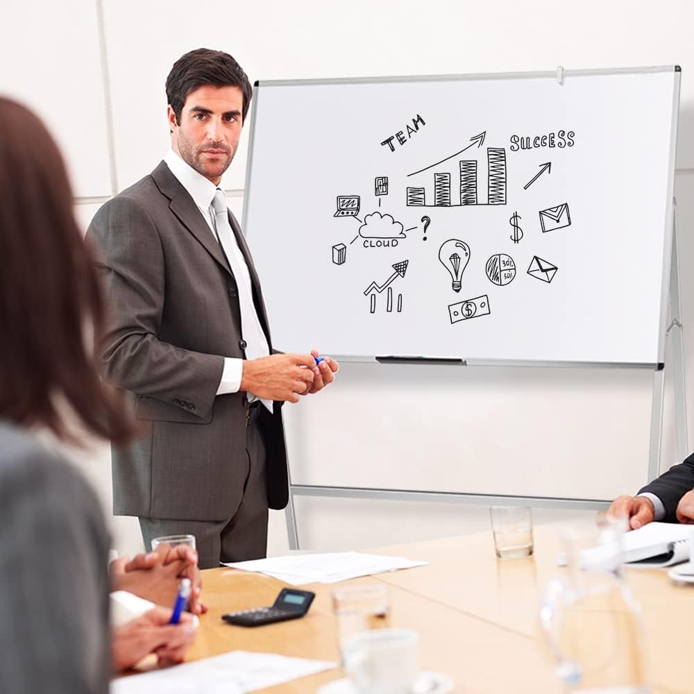 VIZ-PRO Magnetic H-Stand Whiteboard/Adjustable Dry Erase Easel,60 x 36 Inches