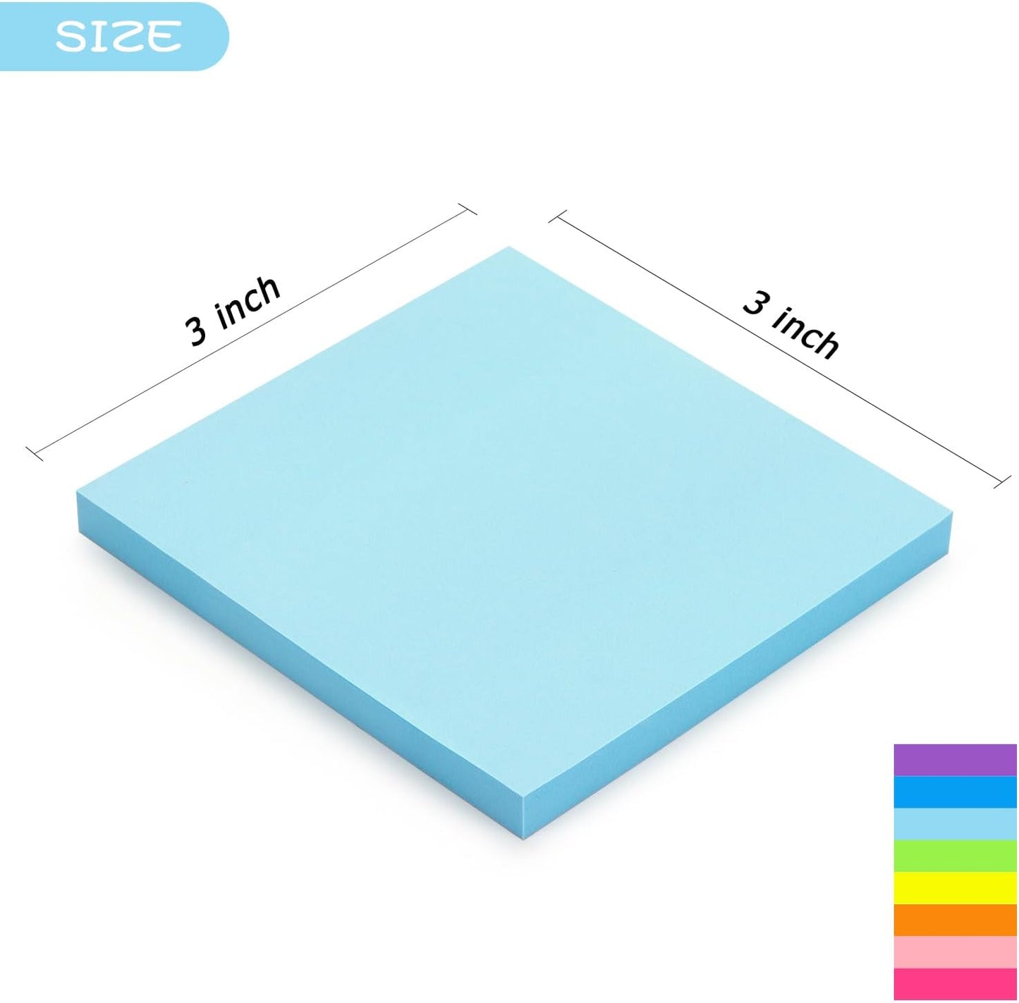 Early Buy 16 Pads Sticky Notes 8 Bright Color Self-Stick Notes 3 in x 3 in, 60 Sheets/Pad