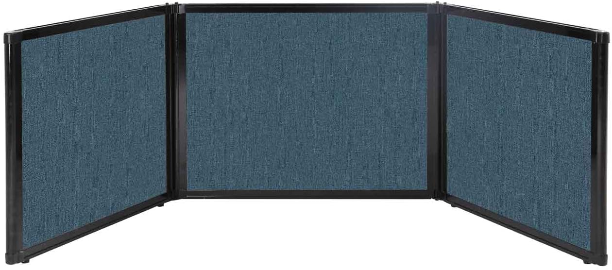 Versare Folding Tabletop Display | 3-Panel Partition | Lightweight Portable Workspace Divider | Caribbean 99" x 24"