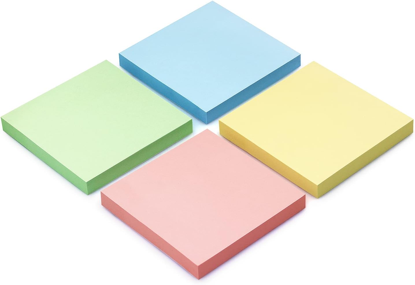 Sticky Notes 3x3 Self-Stick Notes Bright Colors Sticky Notes 4 Pads 100 Sheets/Pad (Pastel)