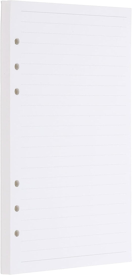 PATIKIL A5 Ruled Refills Inserts 6-Ring Binder Loose Leaf Planner Filler Paper Planner Inserts, 80 Sheets/160 Pages, Lined, White