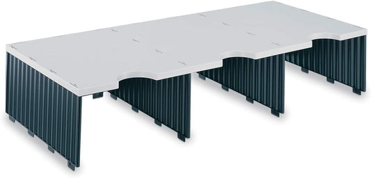 Ultimate Office TierDrop Jumbo 3-Compartment High-Wall (add-on Module) - Sorts Documents, Forms & Mail - Durable Construction Features Expandable, Modular, No-Tool Assembly Design (Gray w/Black)