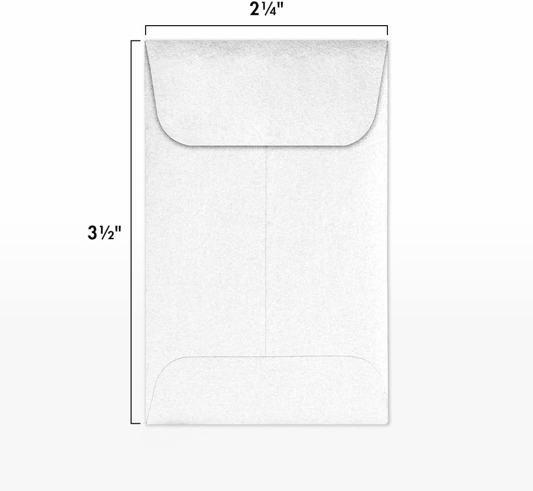 LUXPaper #1 Coin Envelopes | 2 1/4" x 3 1/2" | Crystal Metallic | 80lb. Text | 50 Qty