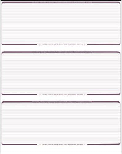 Business Voucher Check Stock - Computer Laser Checks - 3 Checks Per Page, 1000 Sheets/3000 Checks, Burgundy Pinstripe