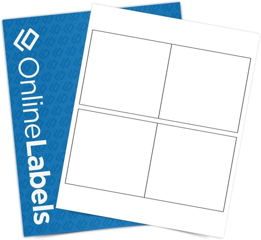 4 x 4 Square Label - Pack of 100 Labels, 25 Sheets - Inkjet/Laser Printer - Online Labels