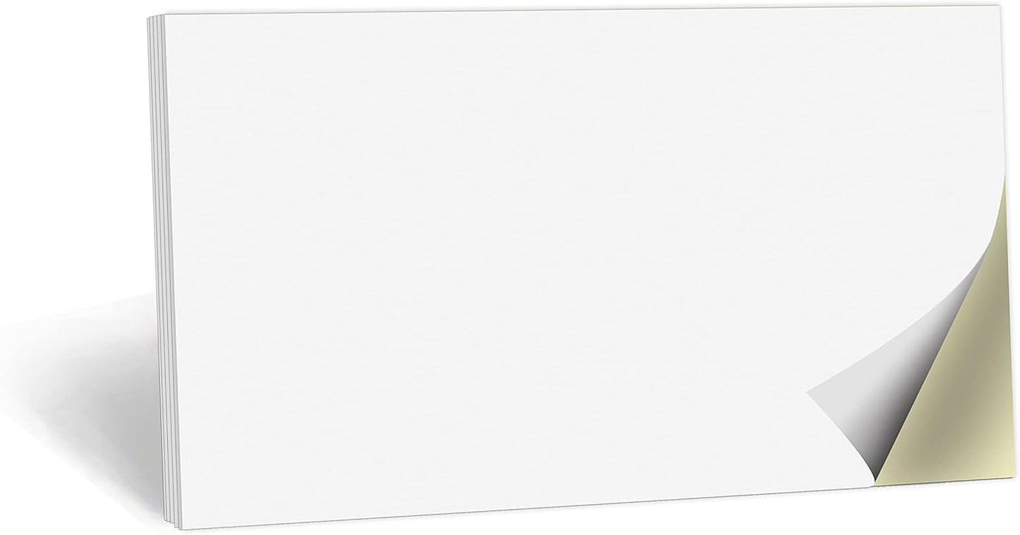 321Done 2-Part Blank Carbonless Pad, 3.4x5.5 Landscape, Made in USA, Pocket Size Carbon Copy Memo Scratch Note Pad, Sketchbook, Sales Book for Craft Boutique Business (50 Sets) White/Yellow