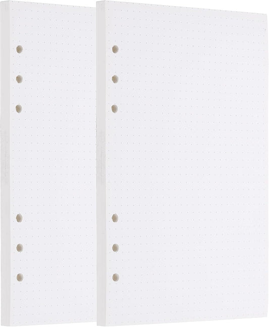 PATIKIL A5 Dot Grid Paper 6-Ring Binder Loose Leaf Planner Filler Paper Planner Inserts, 160 Sheets/320 Pages, Lined