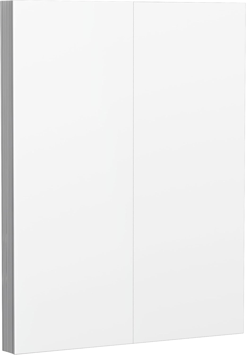 50-Sheet Pack Of 110LB White Cardstock Thick Perforated Paper, 8.5x11 With 2 Per Page - 4.25x11 - Blank Heavy Weight Cover Card Stock - 50 Sheets With 100 Cards (2up - 4.25x11)