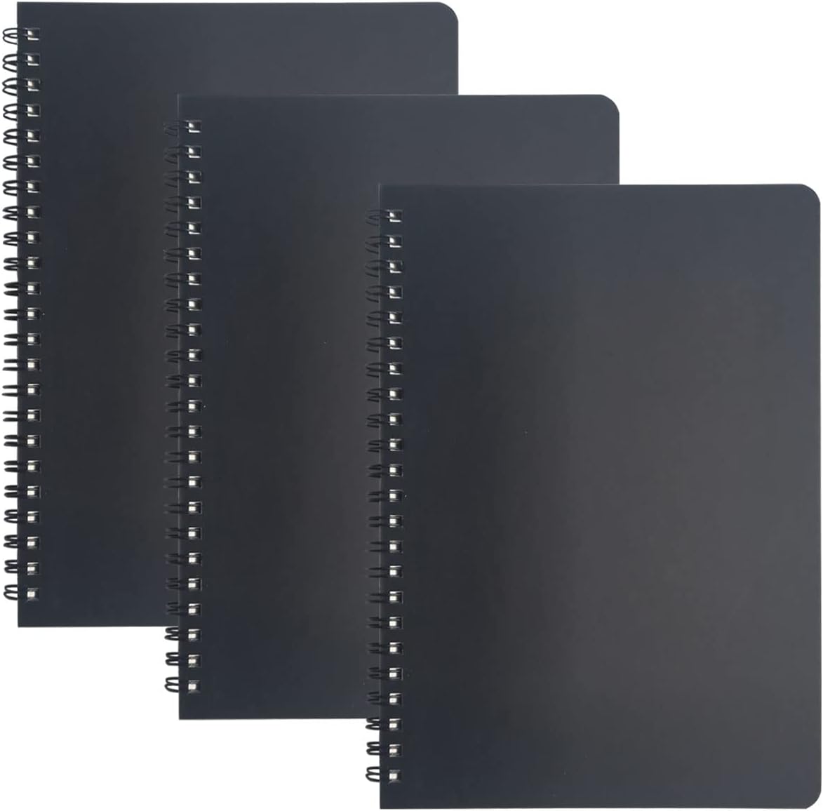 Spiral Notebook, Journal Notebook, 3Pack, Blank Paper, 6” x 8.2”, Black