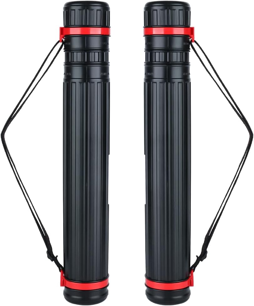 TRANSON 2-Pack Small Poster Tube Storage 17“ to 27” Extendable for Documents Blueprints Artworks Scrolls