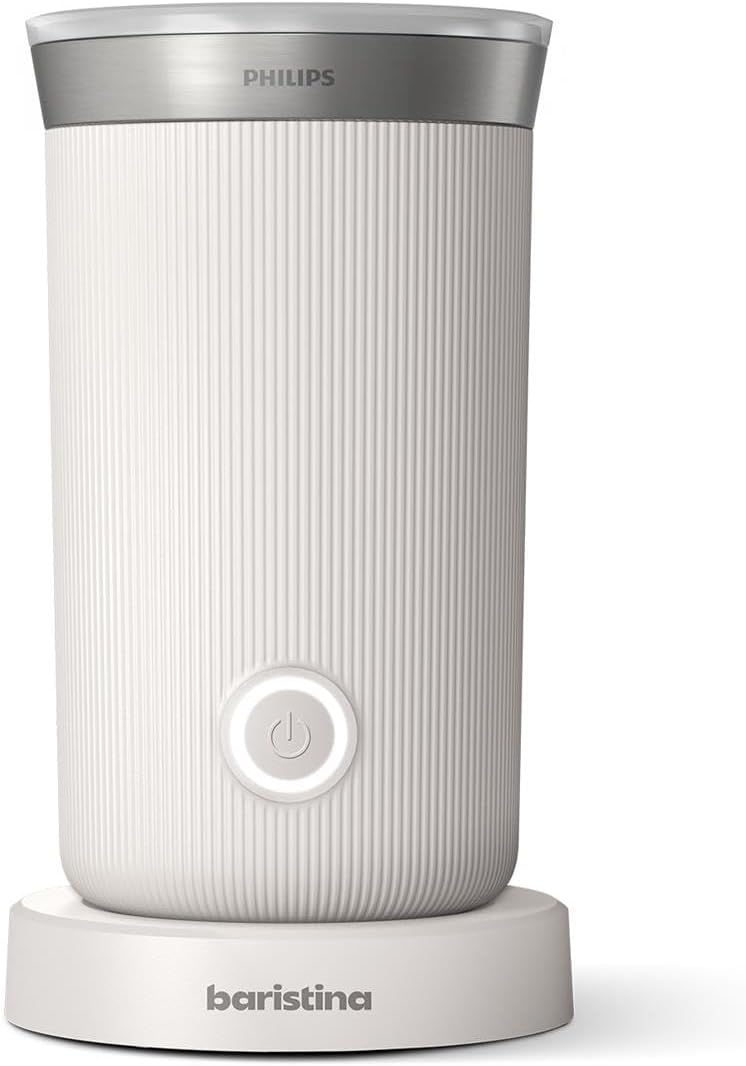 Philips Baristina Milk Frother - Foam Milk Perfectly. Hot and Cold. Dairy and Non-Dairy. Easy to Clean. for Philips Baristina Espresso Machines. Milky White (BAR311/00)
