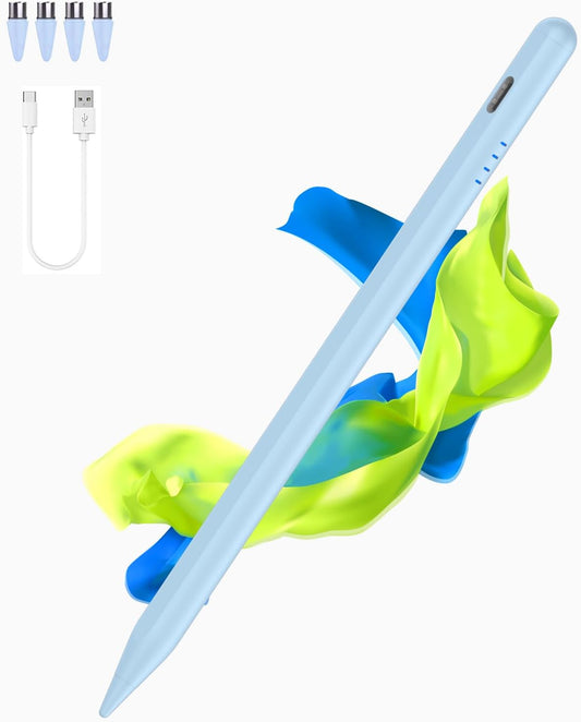 Stylus Pen for Android and iOS Touch Screen Pen,Tablet Pencil with 4 Pom Tip,Magnetic Phone Stylus Compatible with Samsung/Huawei/Lenovo/Mi/Vivo and Other Android Smartphone and Tablet Devices- Blue