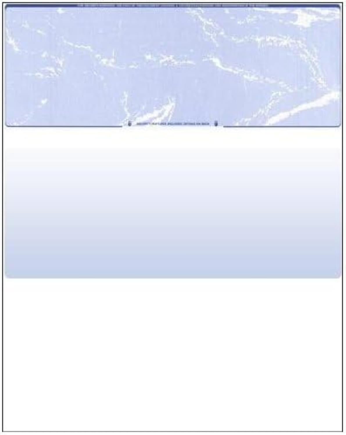 Business Voucher Check Stock - 2500 Sheets, Check on Top, Blue Marble