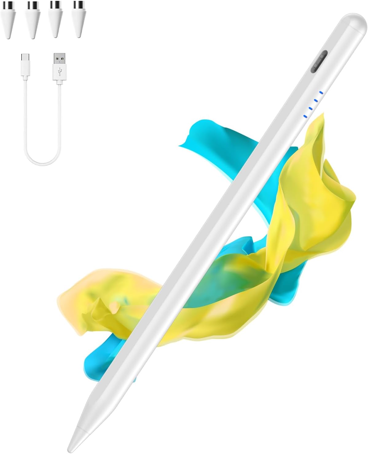 Android Stylus Pens for Touch Screens High Precision and Sensitivity Magnetic Type-C Tablet Stylus Compatible with Samsung/Huawei/Lenovo/Mi/Vivo and Other Android Smartphone and Tablet Device - White