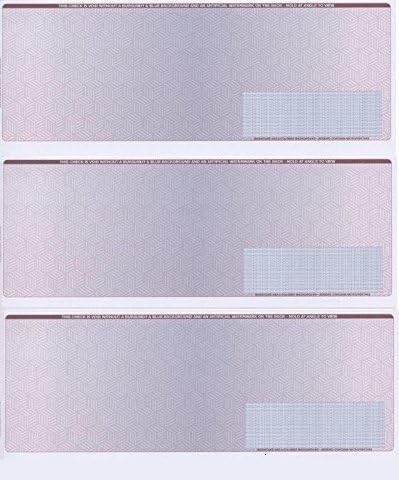 300 Computer Checks "Ultimate Security" - Heavy Paper 28# Blank Stock for Personal and Business Use - 3 Per Page | 100 Sheets (Burgundy/Blue Cubed) Payroll