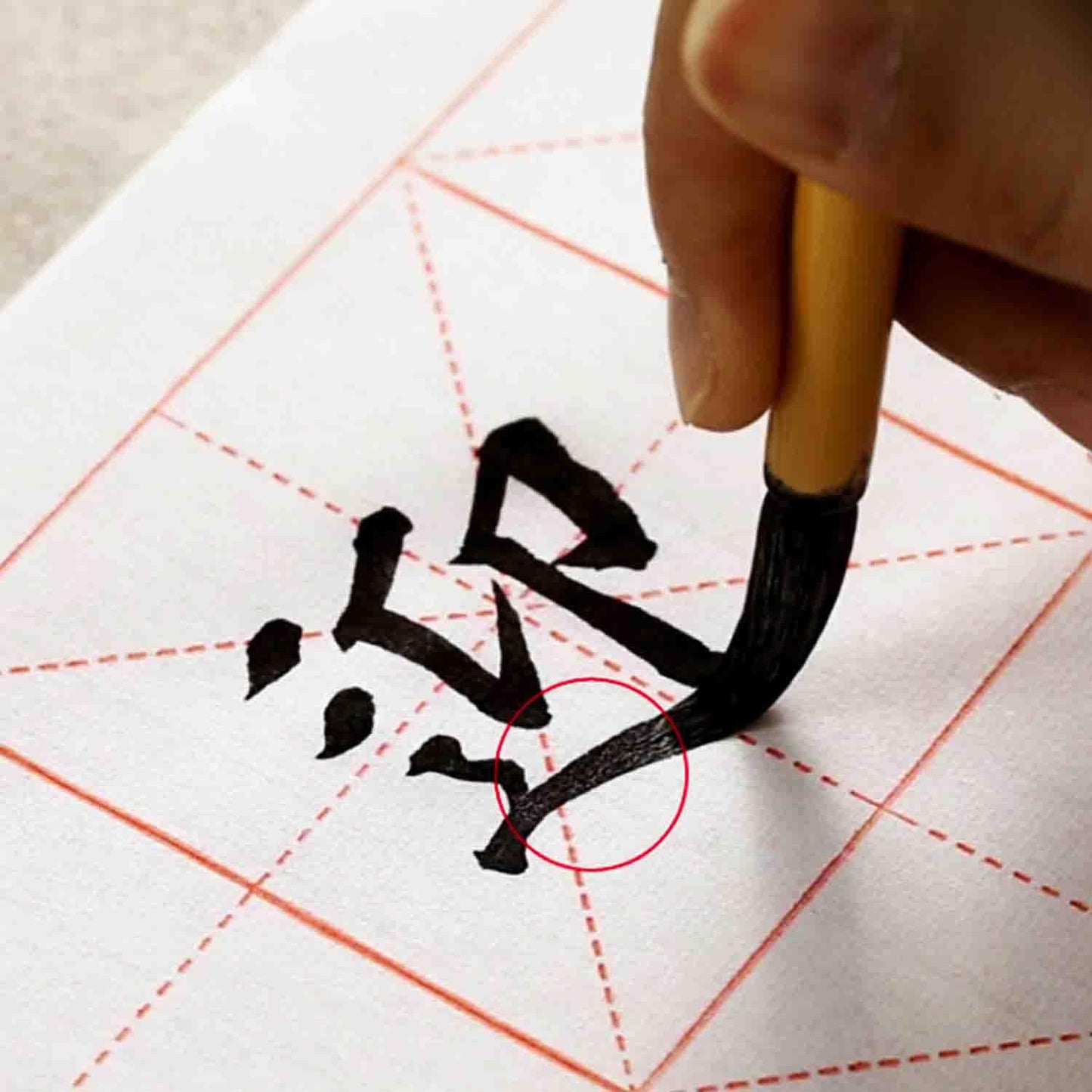 KYMY Chinese Japanese Calligraphy Paper with Grids, Sumi Paper/Rice Paper for Writing Painting Practice Students Beginning, Chinese Brush Ink Xuan Paper 100 Sheets (7.5 cm(2.95")/Grid)