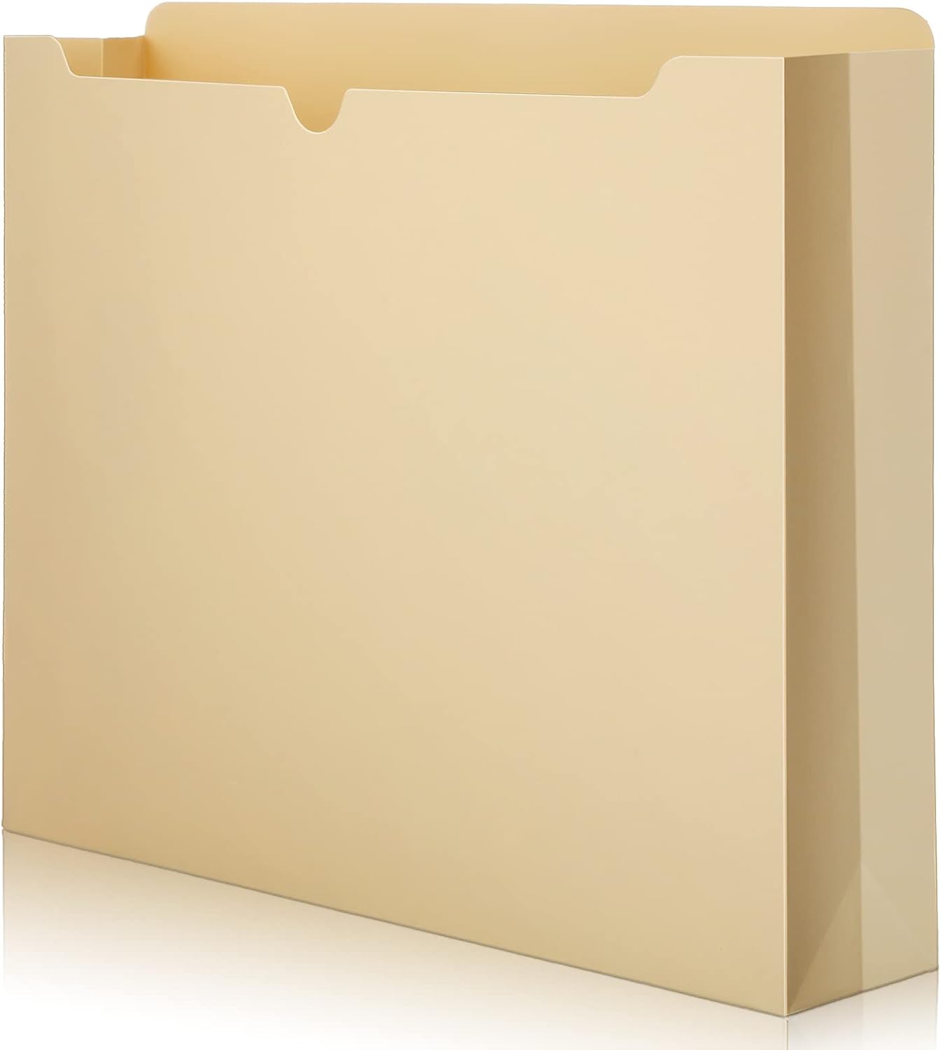 Zhehao 100 Pcs File Jackets Reinforced Straight Cut Tab Pocket Folders Expandable File Folder Expanding Paper Organizer with Tabs Expansion Pocket, Letter Size(Beige Color)