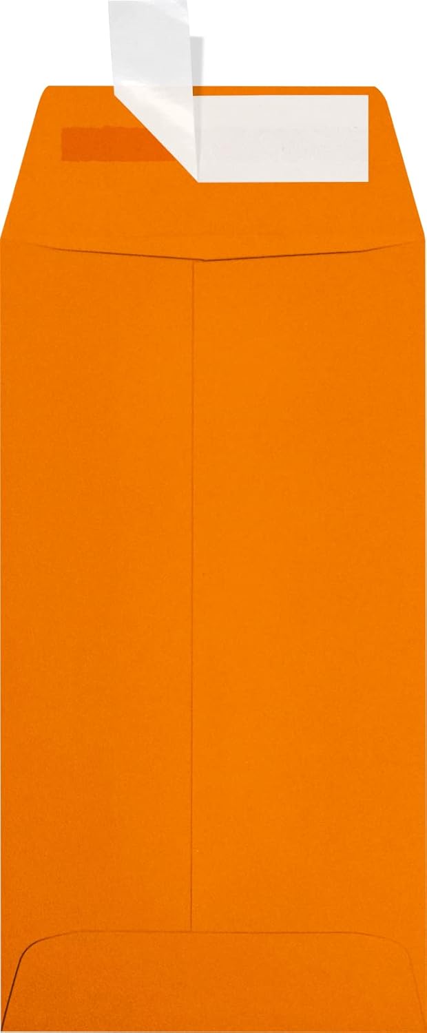 LUXPaper #7 Coin Envelopes | Peel & Press | 3 1/2" x 6 1/2" | Mandarin Orange | 80lb. Text | 50 Qty