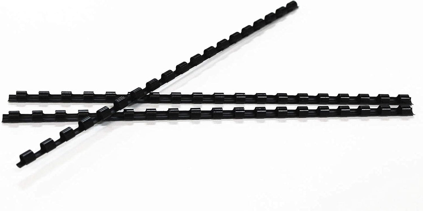 HOUYEE 1/4 Inch Plastic Binding Comb 19 Ring, 20 Sheet Capacity, Letter Size Black Comb Binding Spines (200 Pack)