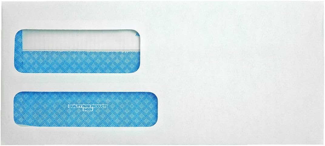 Quality Park® Redi-Seal™ Double-Window Security Envelopes, #9, 3 7/8" x 8 7/8", White, Box Of 500 (Pack of 5)