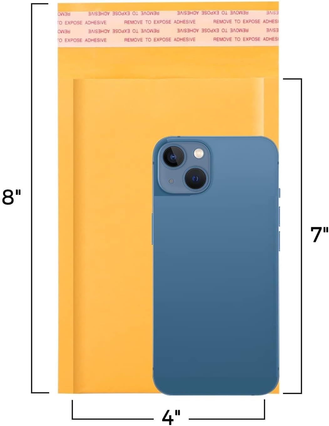 Fuxury Kraft Bubble Mailers 4x8" 500Pack Eco-Friendly Padded Envelopes Thick Bubble Envelopes Usable Size 4x7" Waterproof Cushioned Padded Mailers Packaging for Small Business #000 Yellow