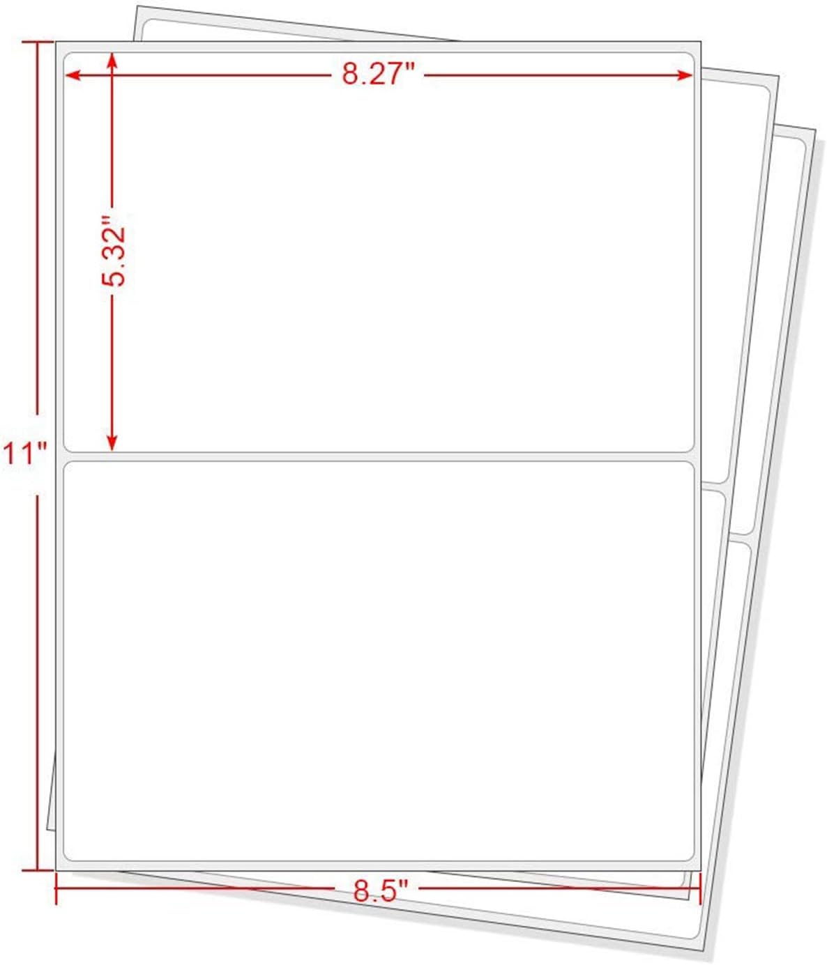 Round Corner Half Sheet Shipping Labels for Laser and Inkjet Printers,8.5" x 5.5" Printable White Label Self Adhesive Mailing Label 2 per Sheet(3000 Sheets, 6000 Labels)