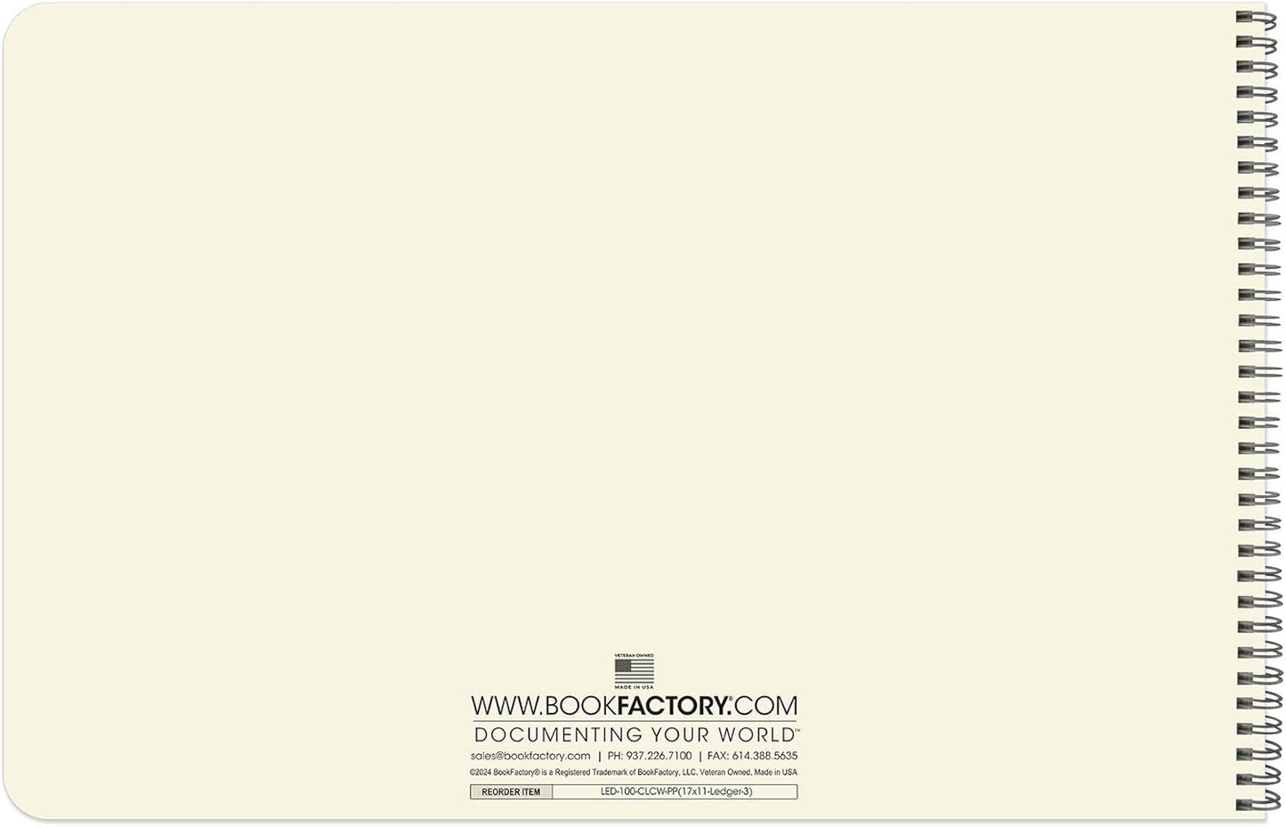 BookFactory Accounting Ledger Notebook/Large 3 Column Accounting Ledger Columnar (Three Columns) Log Book - 17'' x 11'', 100 Pages, Wire-O Landscape Format (LED-100-CLCW-PP(17x11-Ledger-3)-AX)