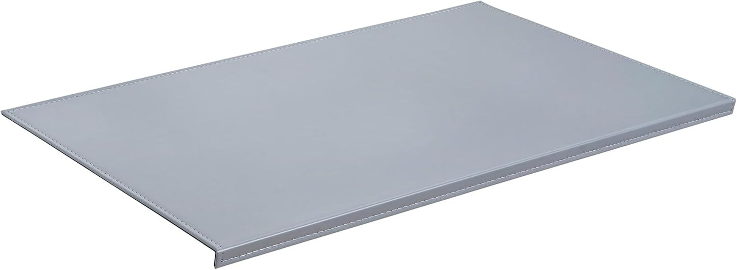 AKOZLIN 27.55”x 15.8" Soft PU Leather Surface Office Desk Mouse Mat Anti-Push Pad with Full Grip Fixation Lip Table Blotter Edge-Locked Protector Grey
