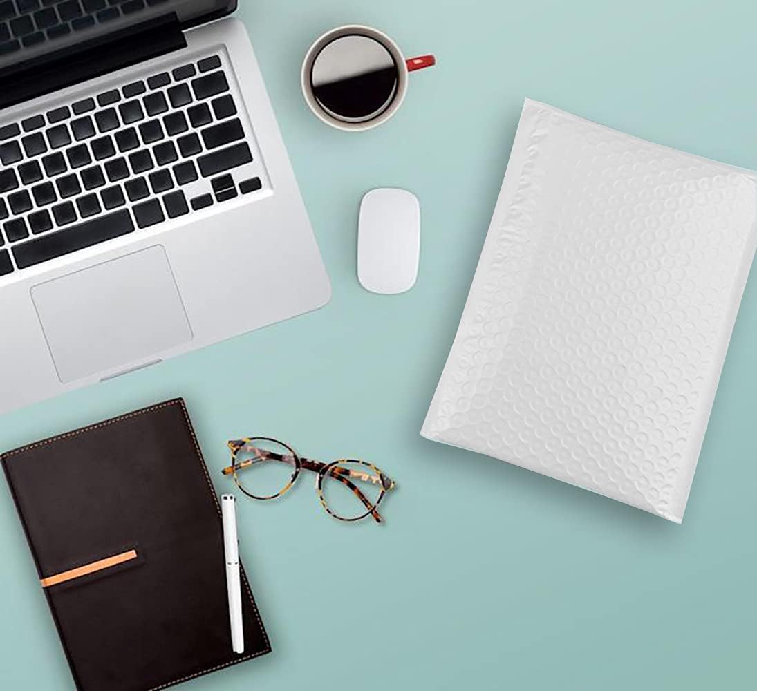 Immuson White 9.5 x 13.5 Inches Poly Bubble Mailers, Padded Shipping Envelopes, Self-Seal Shipping Bags, Packaging Bags, Bubble Envelopes Pack of 25