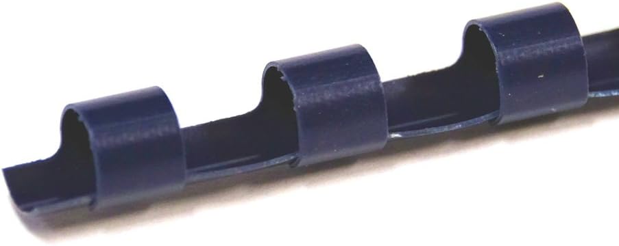 TruBind 6mm (1/4 in.) Comb Binding Spines | 11 in. Length for Letter Size or Smaller Projects | Standard 19-Ring Rectangular Holes | Navy | 25 Sheet Binding Capacity | 100 Pack