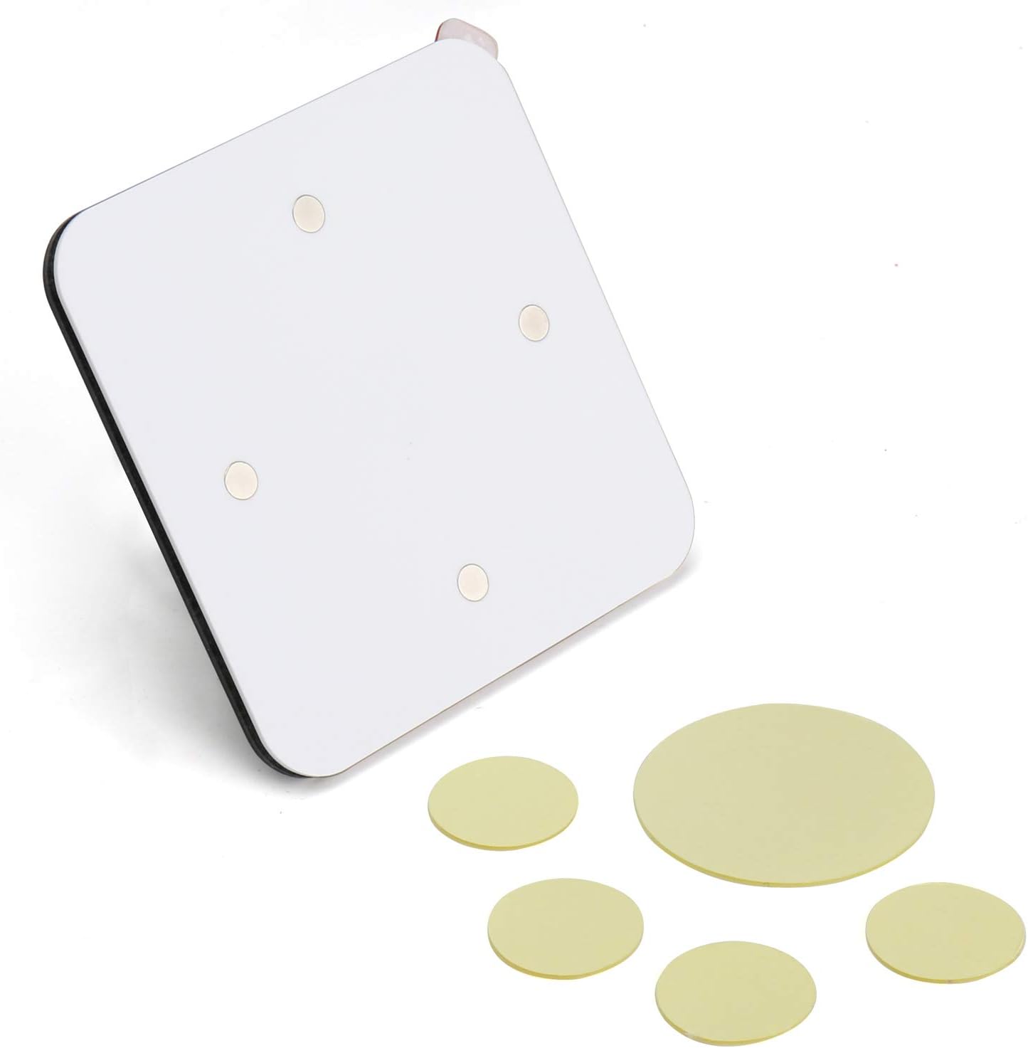 Kichwit Privacy Sign, Do Not Disturb, Out of Office, Please Knock, in a Meeting, Conference Sign for Offices, Square Shaped, 4.9 Inch, Silver