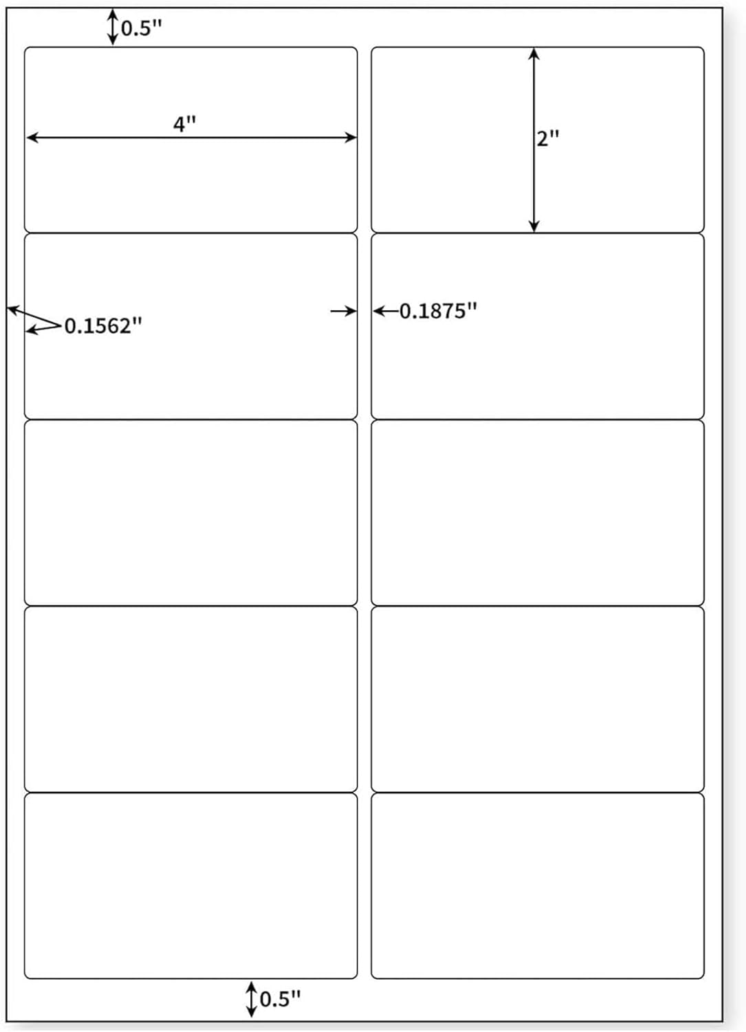 2" x 4" Mailing Labels,2000 Sheets Shipping Labels Printable White Sticker Labels for Laser/Inkjet Printer,Permanent Adhesive Address Labels,10 Labels per Sheet