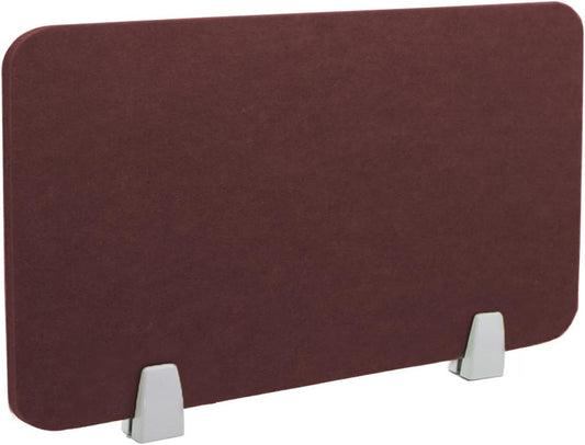 Icegrey Acoustic Desk Divider Privacy Panel Removable Sound Absorbing Desk Partition Board with 2 Clips for Student Call Centers Offices Braries Classrooms Library, Red Brown, 23.4x11.7"