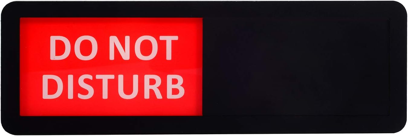 Kichwit Privacy Sign for Office Door, Do Not Disturb Sign, Welcome Please Knock, Black, 8.2 x 2.8 Inches