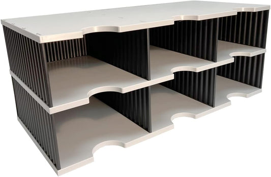 Ultimate Office Tierdrop Desktop Organizer. 6-Compartment High Capacity Mail, Classroom and Literature Sorter, Features Extra High Slots for Bulky Packages & Supplies. Add-On Tiers for Easy Expansion