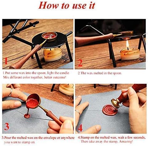 Vintage Fancy Christmas Snowflake Wax Seal Stamp Kit with Rosewood Handle - Impressive Gift Idea for Love Letters, Wedding Invitations, Parcels & Cards